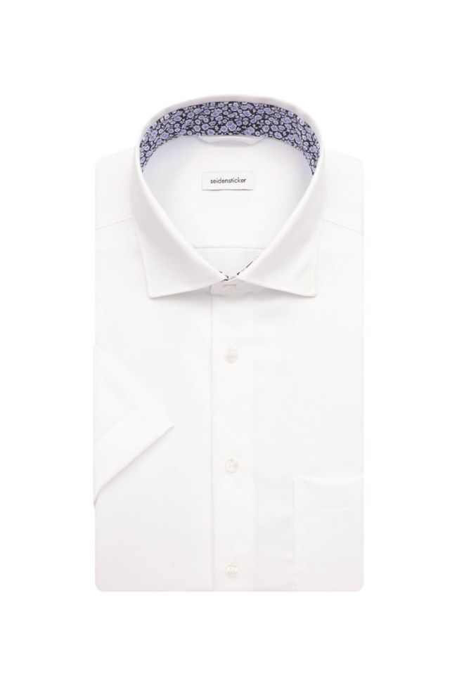 seidensticker Hemd Herren Seidensticker Regular Bügelfreie Einfarbig kragen Italienisch Kurze Ärmel