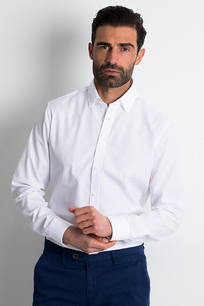 Seidensticker Hemd Herren Seidensticker Regular Bügelfreie Einfarbig 100% Baumwolle Kragen Button-Down Lange Ärmel