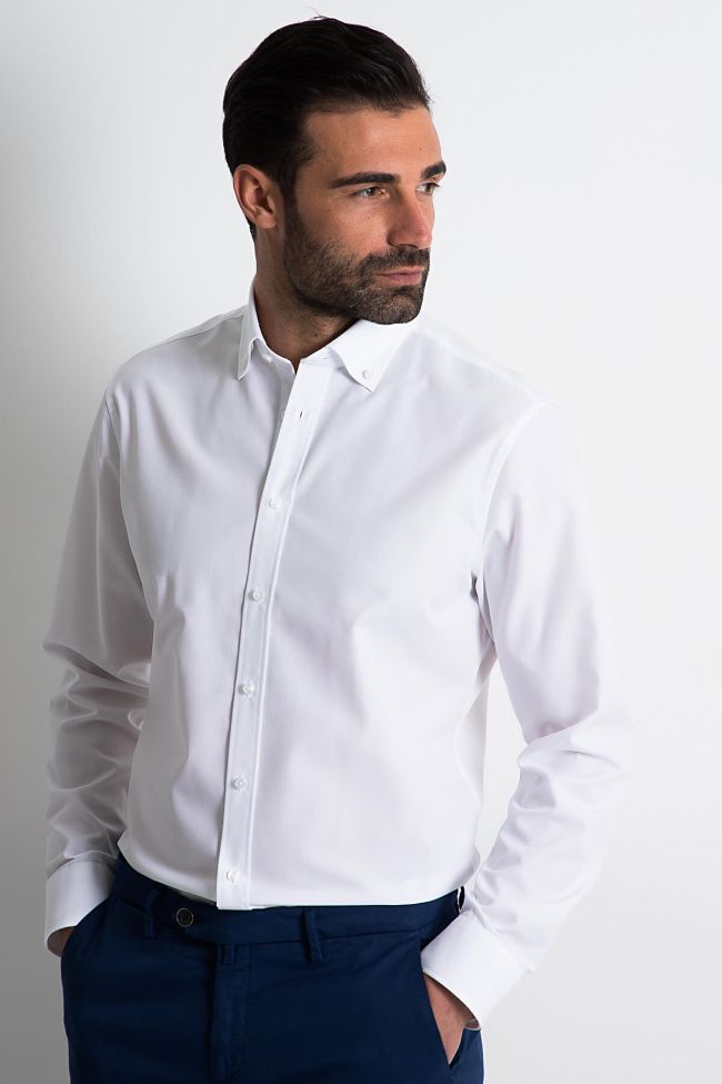 seidensticker Hemd Herren Seidensticker Regular Bügelfreie Einfarbig 100% Baumwolle kragen Button-Down Lange Ärmel