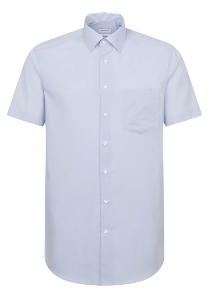 Seidensticker Hemd Herren Seidensticker Regular Bügelfreie Einfarbig Kragen Italienisch Kurze Ärmel