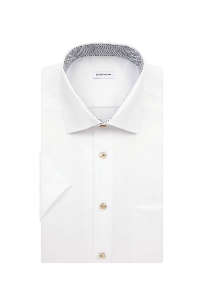seidensticker Hemd Herren Seidensticker Regular Bügelfreie Einfarbig kragen Italienisch Kurze Ärmel