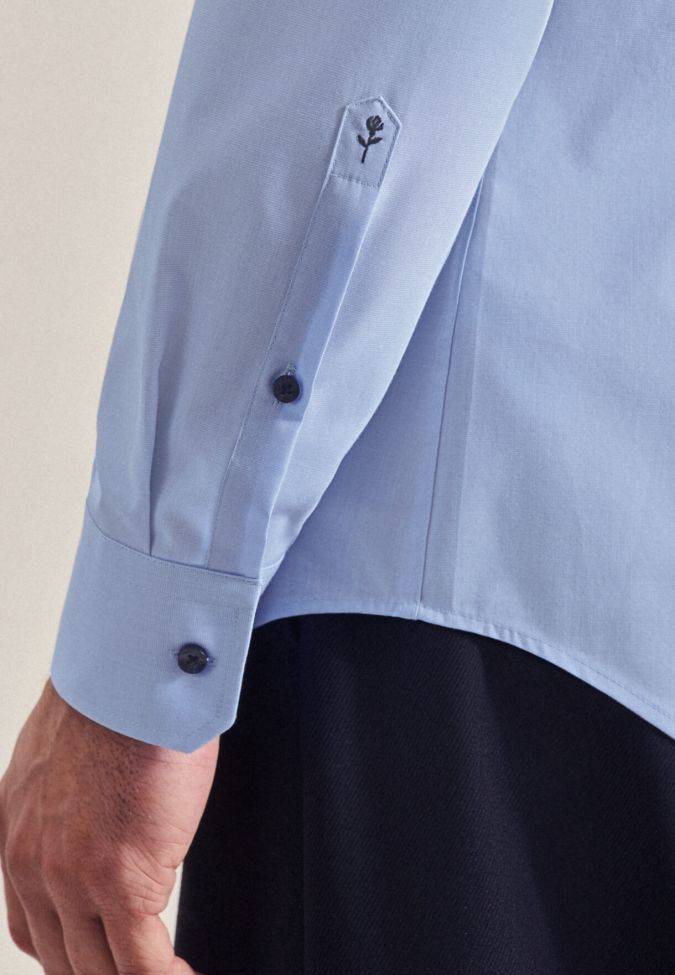 Seidensticker Hemd Herren Seidensticker Regular Bügelfreie Einfarbig Kragen Italienisch Lange Ärmel