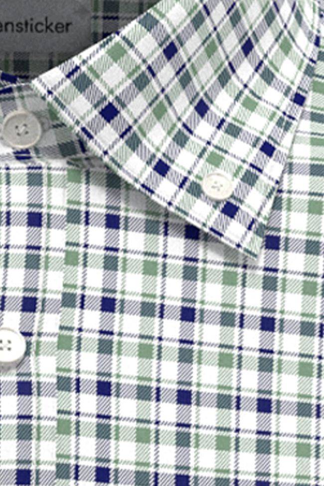 Seidensticker Hemd Herren Seidensticker Regular Bügelfreie Karo Kragen Button-Down Kurze Ärmel