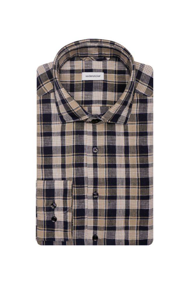 seidensticker Hemd Herren Seidensticker Regular Bügelfreie Karo kragen Italienisch Lange Ärmel