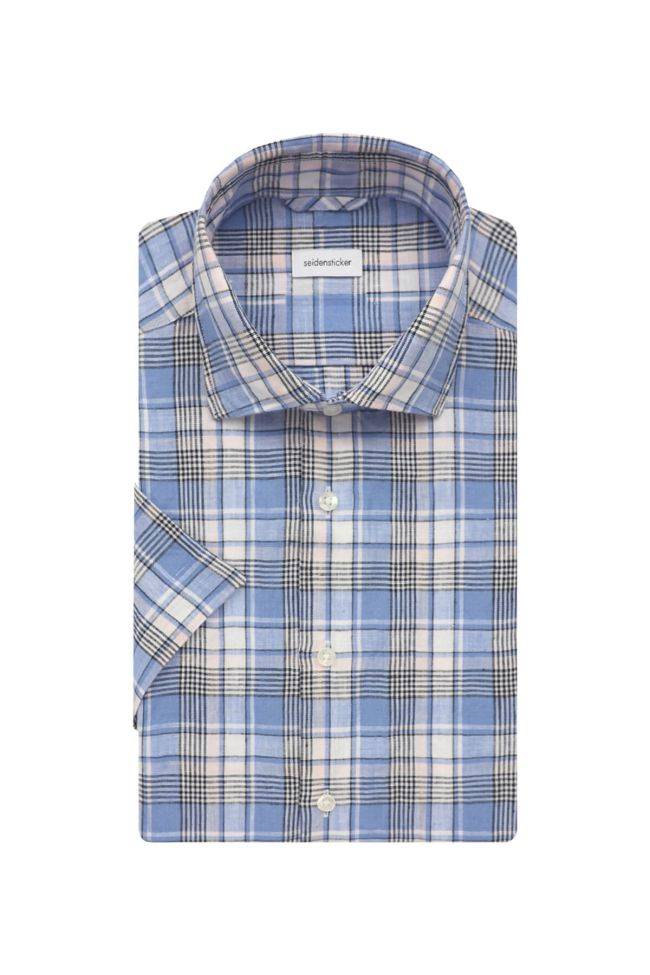 seidensticker Hemd Herren Seidensticker Regular Bügelfreie Karo kragen Italienisch Kurze Ärmel