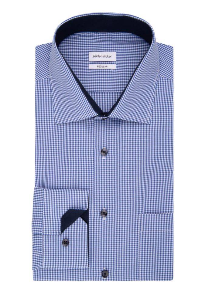 seidensticker Hemd Herren Seidensticker Regular Bügelfreie Karo kragen Italienisch Lange Ärmel