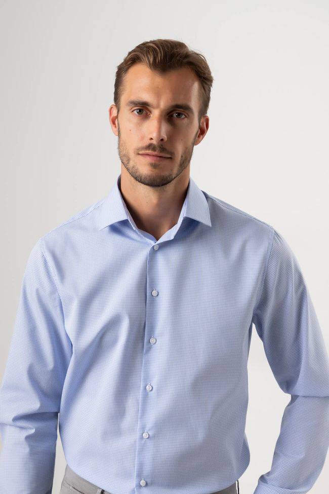 Seidensticker Hemd Herren Seidensticker Regular Bügelfreie Karo 100% Baumwolle Kragen Italienisch Lange Ärmel