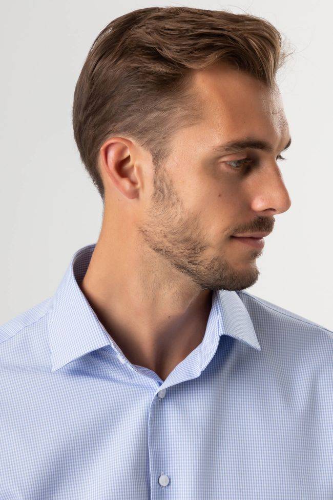 Seidensticker Hemd Herren Seidensticker Regular Bügelfreie Karo 100% Baumwolle Kragen Italienisch Lange Ärmel