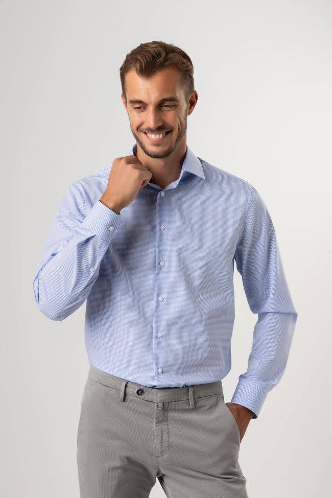 seidensticker Hemd Herren Seidensticker Regular Bügelfreie Karo 100% Baumwolle kragen Italienisch Lange Ärmel