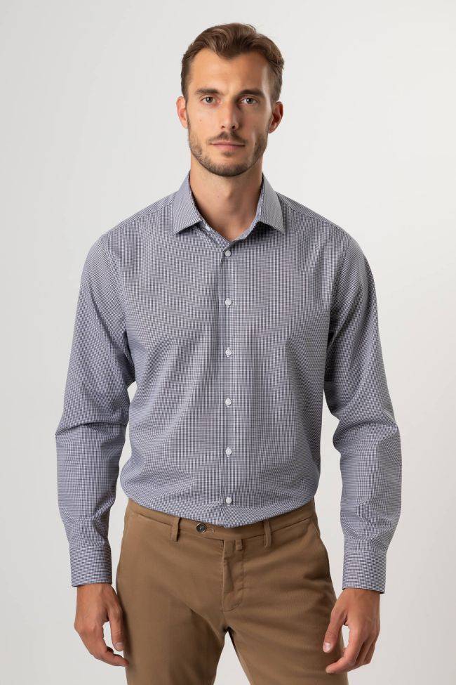 Seidensticker Hemd Herren Seidensticker Regular Bügelfreie Karo 100% Baumwolle Kragen Italienisch Lange Ärmel