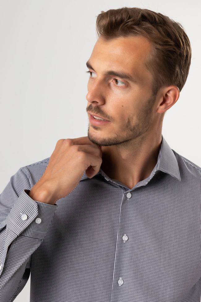 Seidensticker Hemd Herren Seidensticker Regular Bügelfreie Karo 100% Baumwolle Kragen Italienisch Lange Ärmel