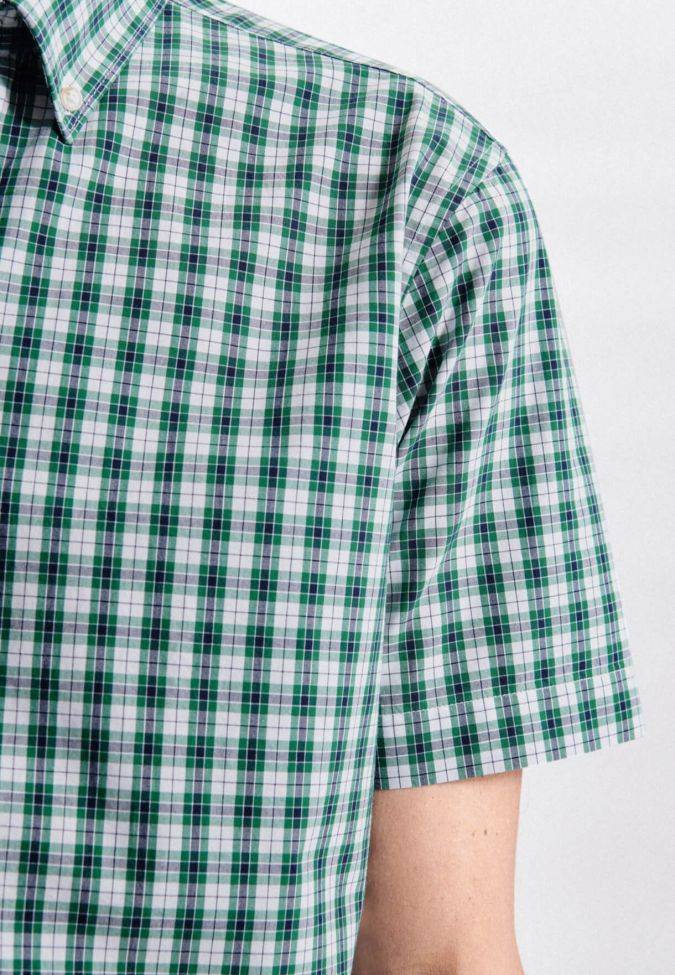 Seidensticker Hemd Herren Seidensticker Regular Bügelfreie Karo Kragen Button-Down Kurze Ärmel