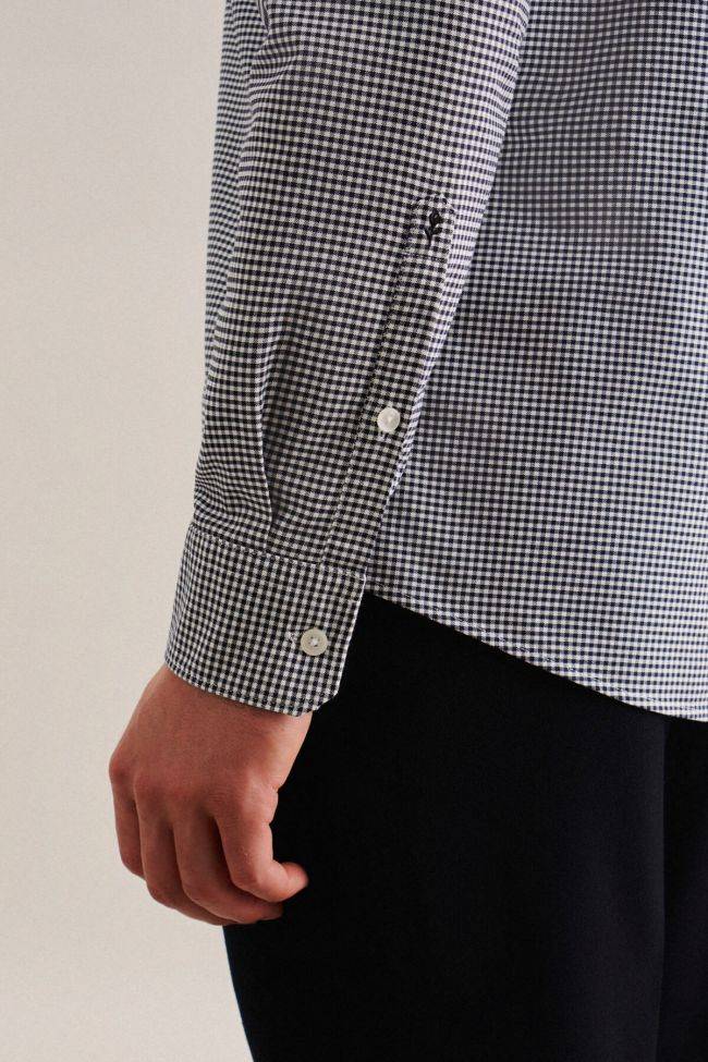 Seidensticker Hemd Herren Seidensticker Regular Bügelfreie Karo Kragen Button-Down Lange Ärmel