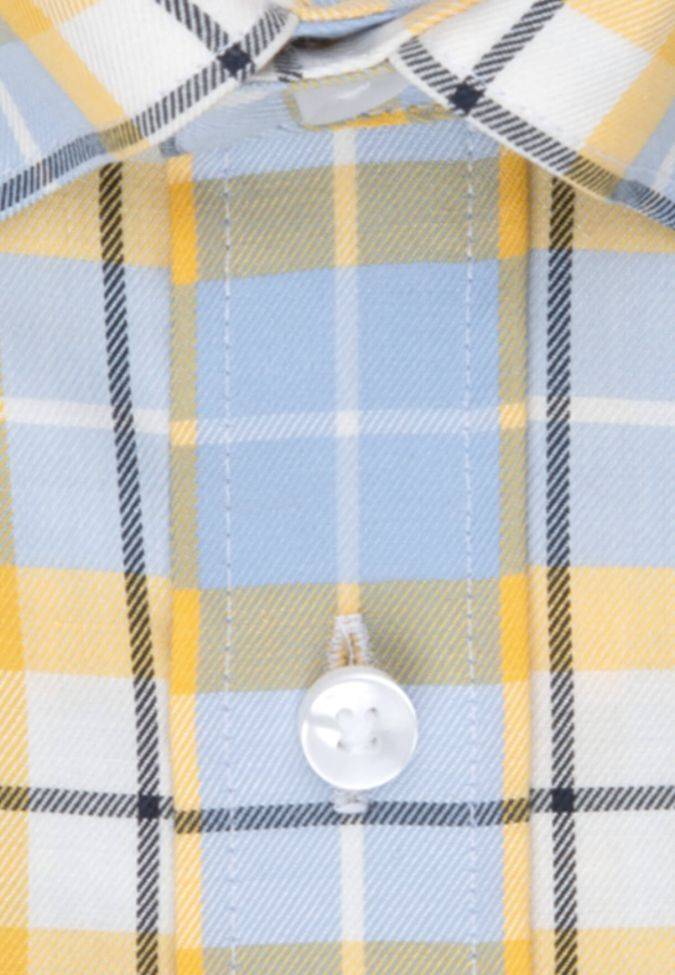 Seidensticker Hemd Herren Seidensticker Regular Bügelfreie Karo Kragen Button-Down Kurze Ärmel