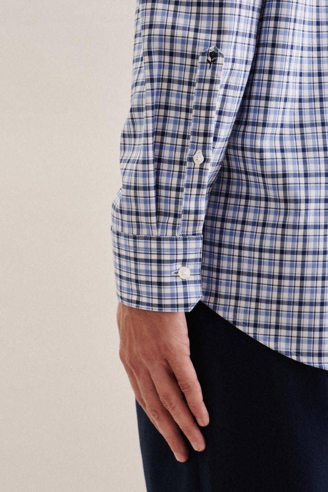 Seidensticker Hemd Herren Seidensticker Regular Bügelfreie Karo Kragen Button-Down Lange Ärmel