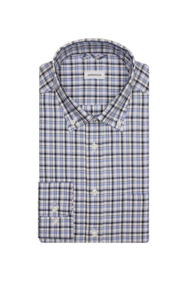 seidensticker Hemd Herren Seidensticker Regular Bügelfreie Karo kragen Button-Down Lange Ärmel