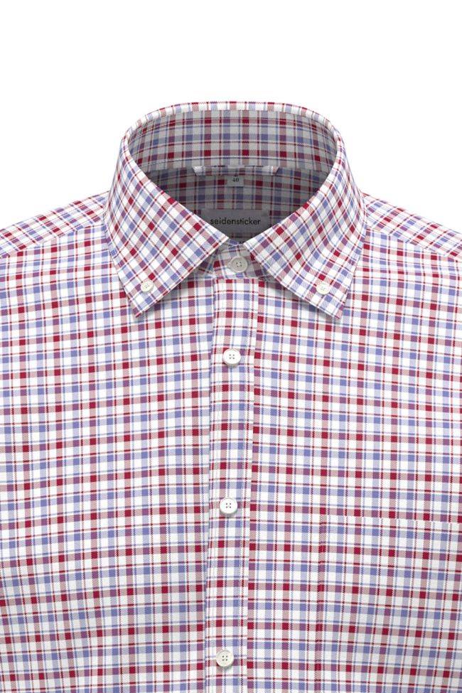 Seidensticker Hemd Herren Seidensticker Regular Bügelfreie Karo Kragen Button-Down Lange Ärmel
