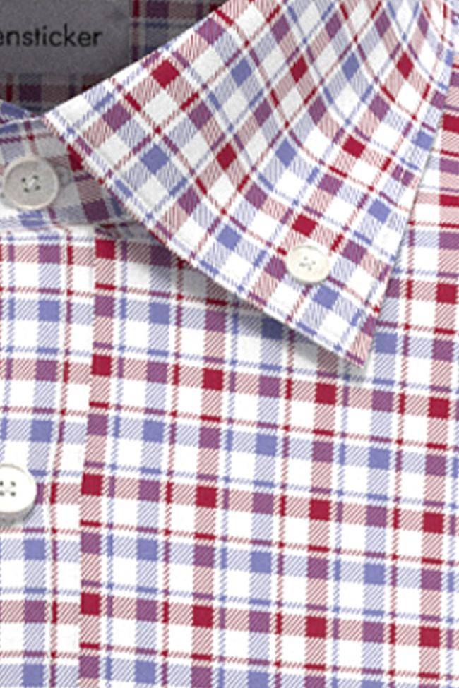 Seidensticker Hemd Herren Seidensticker Regular Bügelfreie Karo Kragen Button-Down Kurze Ärmel
