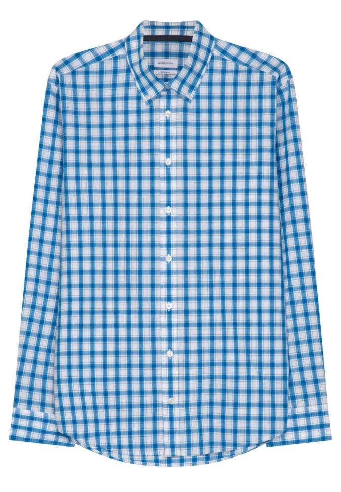 Seidensticker Hemd Herren Seidensticker Regular Bügelfreie Karo Kragen Button-Down Lange Ärmel