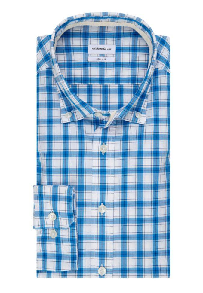 seidensticker Hemd Herren Seidensticker Regular Bügelfreie Karo kragen Button-Down Lange Ärmel