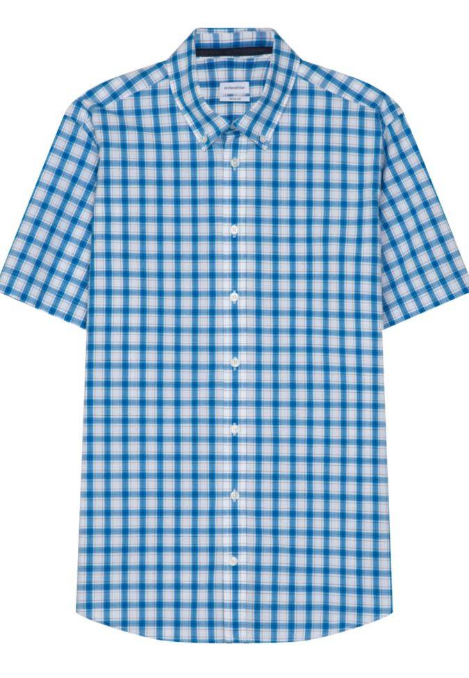 Seidensticker Hemd Herren Seidensticker Regular Bügelfreie Karo Kragen Button-Down Kurze Ärmel