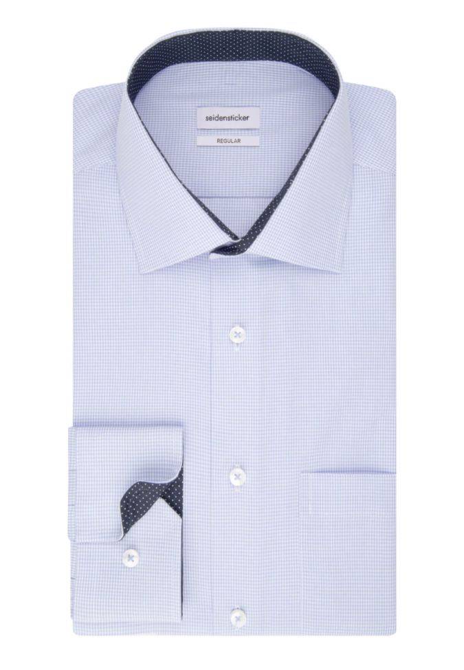 seidensticker Hemd Herren Seidensticker Regular Bügelfreie Karo kragen Italienisch Lange Ärmel