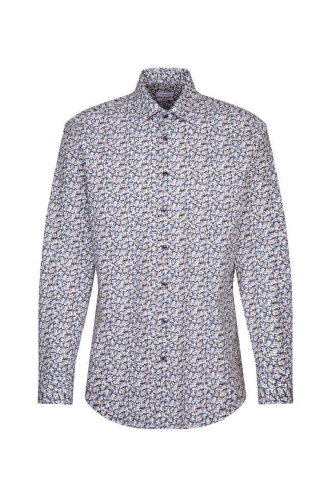 seidensticker Hemd Herren Seidensticker Regular Bügelfreie Muster kragen Italienisch Lange Ärmel