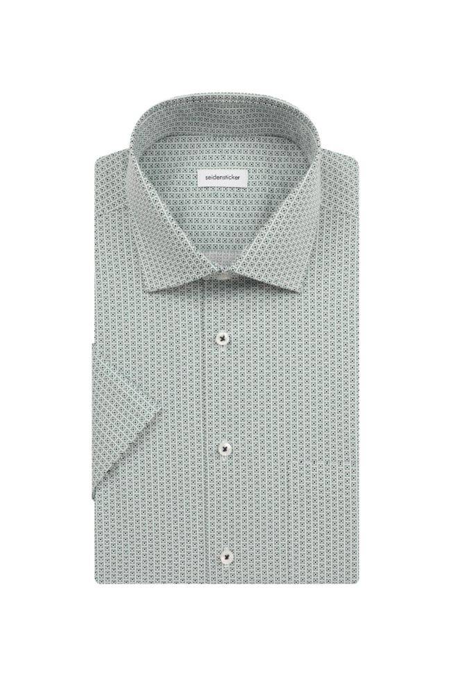 seidensticker Hemd Herren Seidensticker Regular Bügelfreie Muster kragen Italienisch Kurze Ärmel