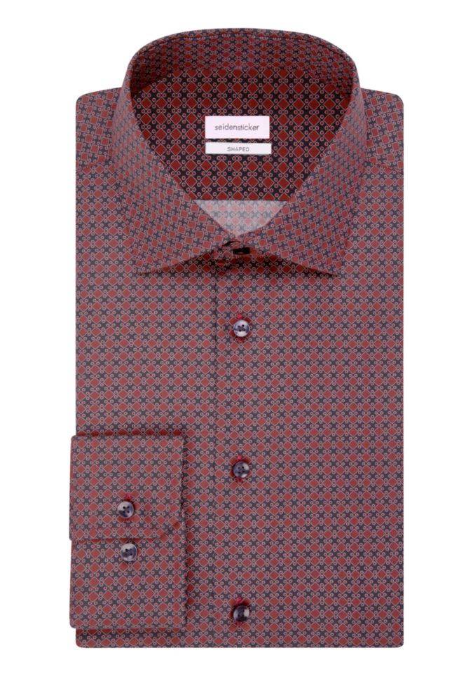 seidensticker Hemd Herren Seidensticker Regular Bügelfreie Muster kragen Italienisch Lange Ärmel