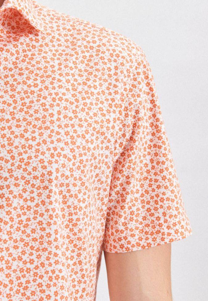 Seidensticker Hemd Herren Seidensticker Regular Bügelfreie Muster Kragen Italienisch Kurze Ärmel