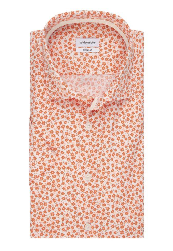 seidensticker Hemd Herren Seidensticker Regular Bügelfreie Muster kragen Italienisch Kurze Ärmel