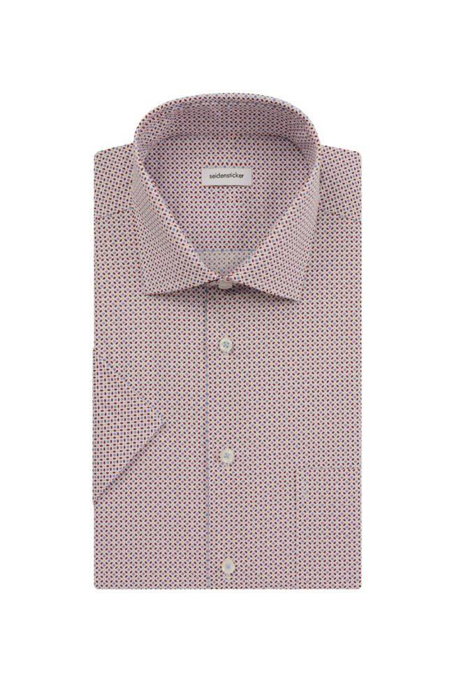 seidensticker Hemd Herren Seidensticker Regular Bügelfreie Muster kragen Italienisch Kurze Ärmel