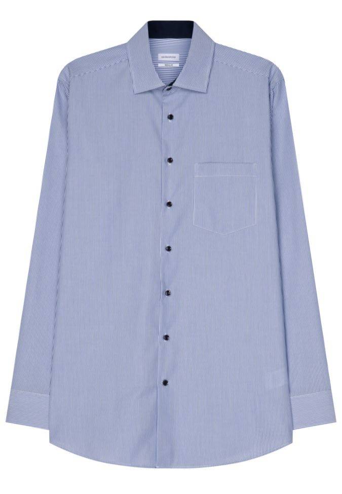 Seidensticker Hemd Herren Seidensticker Regular Bügelfreie Streifen Kragen Italienisch Lange Ärmel