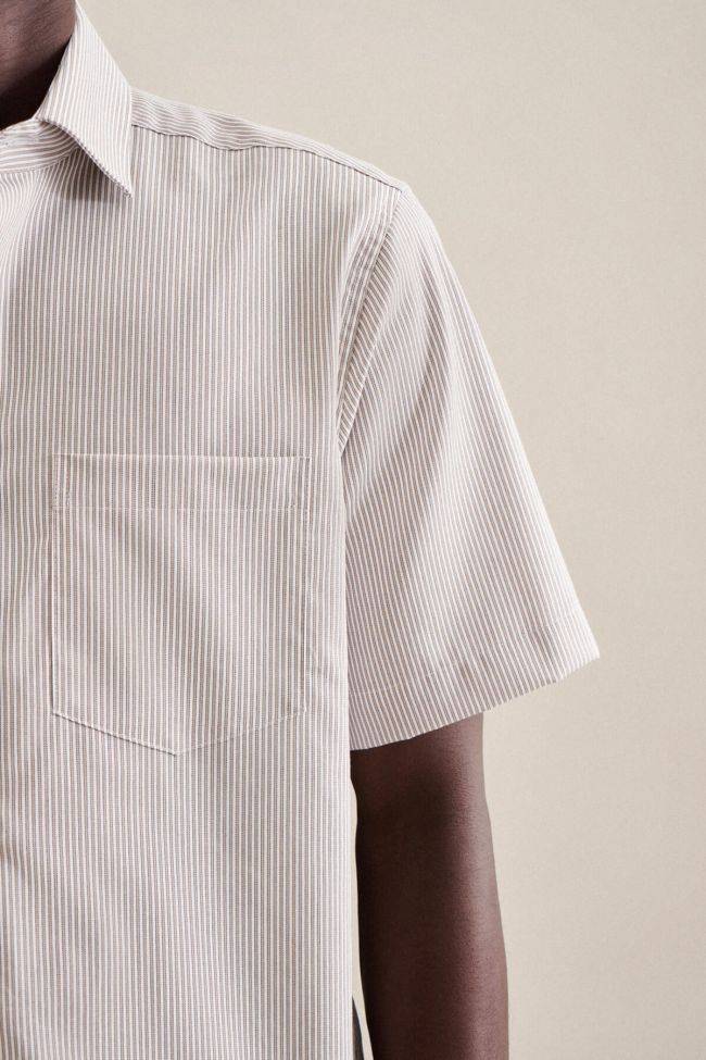 Seidensticker Hemd Herren Seidensticker Regular Bügelfreie Streifen Kragen Italienisch Kurze Ärmel