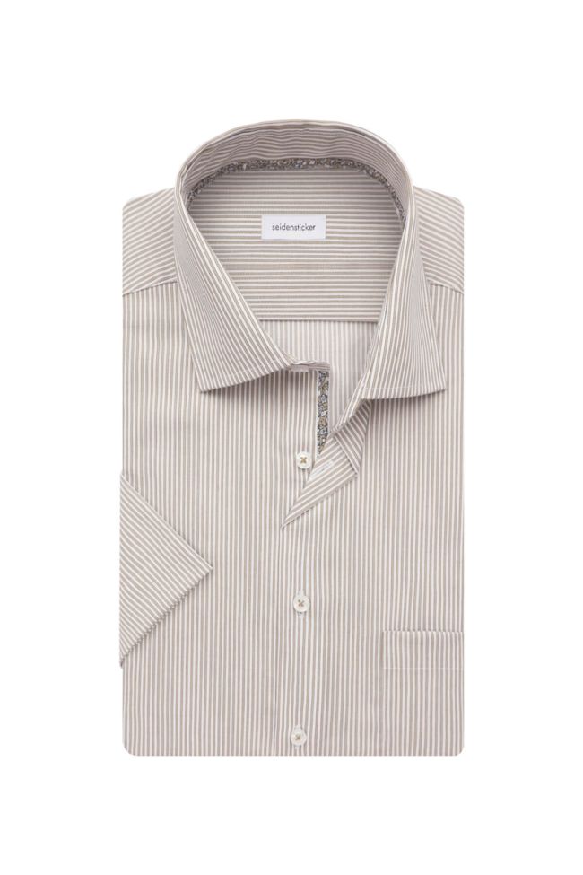 seidensticker Hemd Herren Seidensticker Regular Bügelfreie Streifen kragen Italienisch Kurze Ärmel