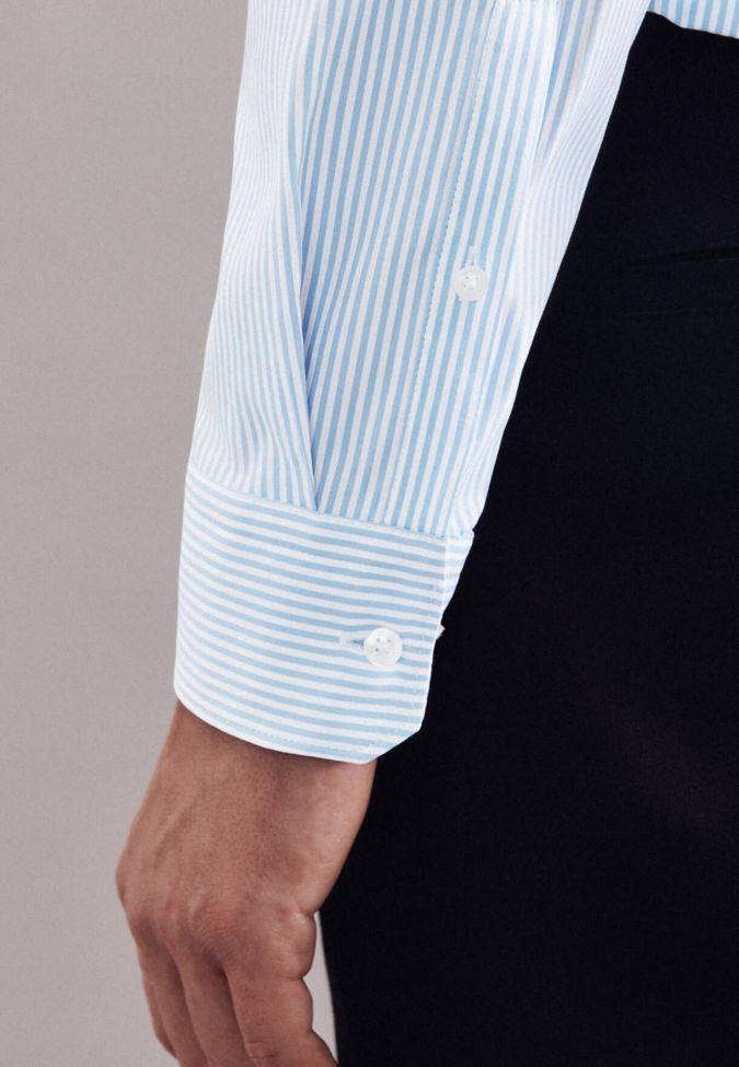 Seidensticker Hemd Herren Seidensticker Regular Bügelfreie Streifen Kragen Italienisch Lange Ärmel