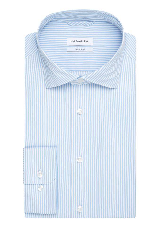 seidensticker Hemd Herren Seidensticker Regular Bügelfreie Streifen kragen Italienisch Lange Ärmel
