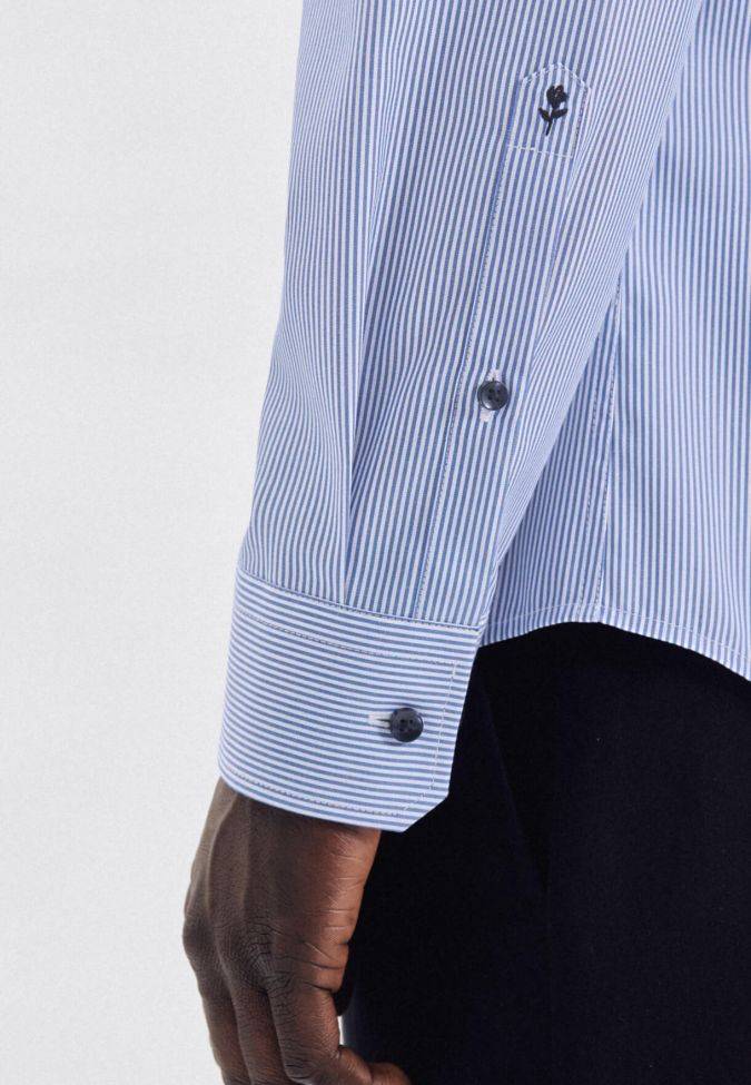 Seidensticker Hemd Herren Seidensticker Regular Bügelfreie Streifen Kragen Italienisch Lange Ärmel