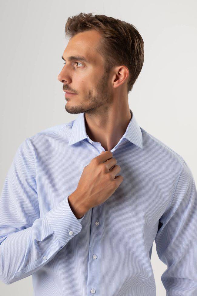 Seidensticker Hemd Herren Seidensticker Regular Bügelfreie Streifen 100% Baumwolle Kragen Italienisch Lange Ärmel