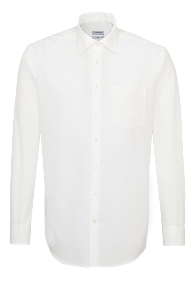 Seidensticker Hemd Herren Seidensticker Regular Einfarbig Kragen Italienisch Lange Ärmel