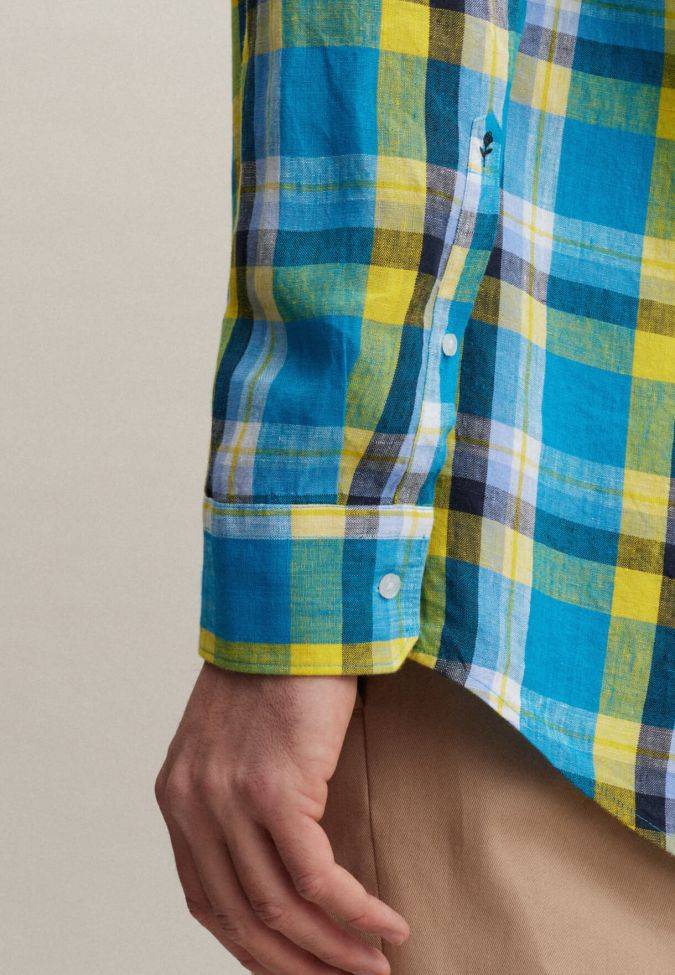 Seidensticker Hemd Herren Seidensticker Regular Karo Kragen Button-Down Lange Ärmel