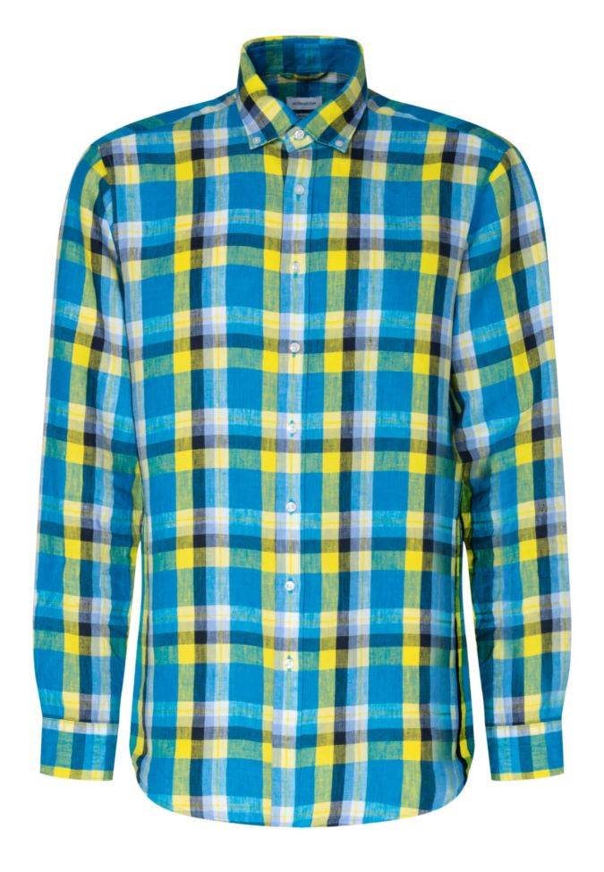 Seidensticker Hemd Herren Seidensticker Regular Karo Kragen Button-Down Lange Ärmel