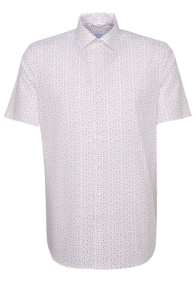 Seidensticker Hemd Herren Seidensticker Regular Muster Kragen Italienisch Kurze Ärmel