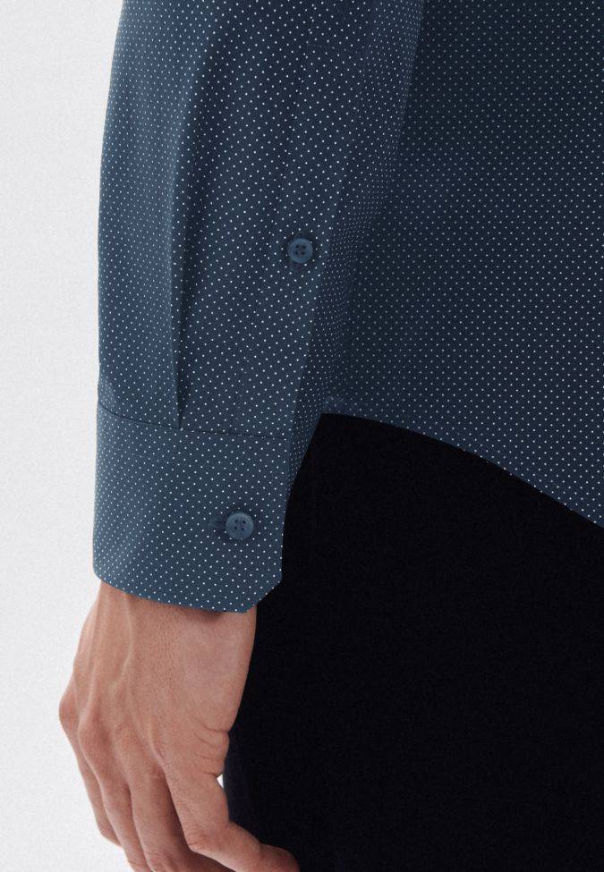 Seidensticker Hemd Herren Seidensticker Regular Muster Kragen Italienisch Lange Ärmel