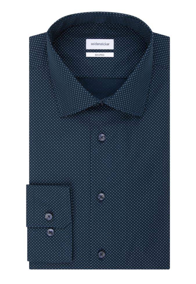 seidensticker Hemd Herren Seidensticker Regular Muster kragen Italienisch Lange Ärmel