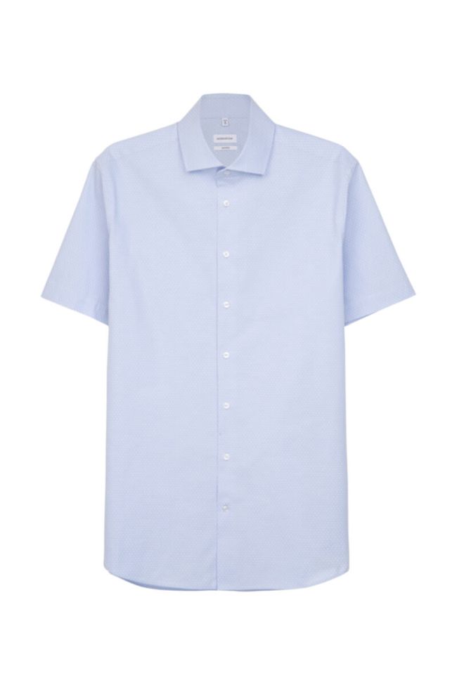 seidensticker Hemd Herren Seidensticker Regular Muster kragen Italienisch Kurze Ärmel