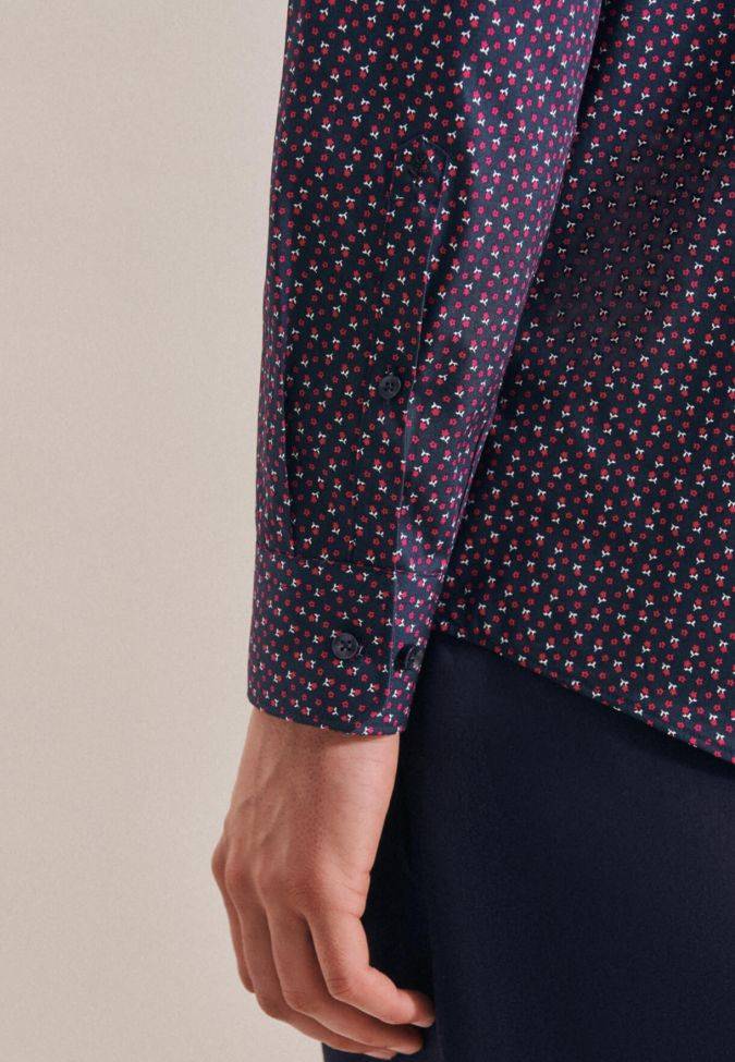 Seidensticker Hemd Herren Seidensticker Regular Muster Kragen Italienisch Lange Ärmel