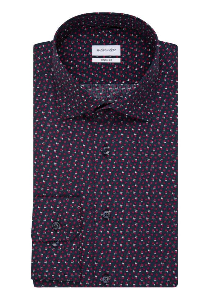 seidensticker Hemd Herren Seidensticker Regular Muster kragen Italienisch Lange Ärmel