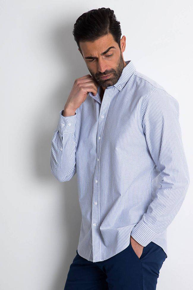 Seidensticker Hemd Herren Seidensticker Regular Streifen 100% Baumwolle Kragen Button-Down Lange Ärmel
