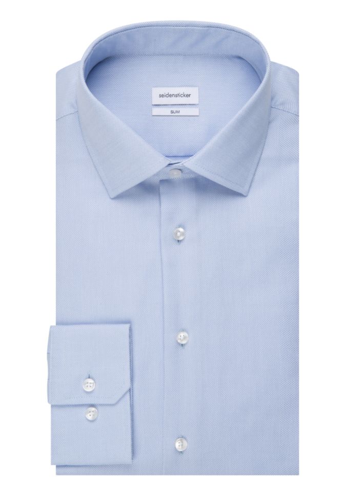 seidensticker Hemd Herren Seidensticker Slim Bügelfreie Einfarbig kragen Italienisch Lange Ärmel
